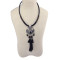 N-5982 Fashion Women Jewelry Bohemian Vintage Silver  Turquoise Beaded Long Tassel  Choker Necklaces