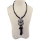 N-5982 Fashion Women Jewelry Bohemian Vintage Silver  Turquoise Beaded Long Tassel  Choker Necklaces