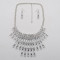 N-5989 Fashion Korean Style Silver Chain Charm Rhinestone Bib Statement Necklace And Earrings Set Women Jewelry