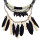 N-5784 Bohemian style handmade braid blue rope chain resin heart beads feather tassel choker bib collar statement necklace