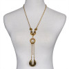 N-5988 Bohemian style silver gold plated vintage flower bell ball round pendant long chain necklace