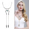 N-5990 New  Fashion Vintage Silver/Gold Plated  Natural Turquoise Tassel  Pendant Leaf Shape Necklace for Women
