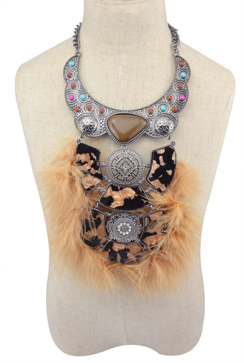 N-5991 Fashion Ethnic Women Noble Crystal Feather Necklaces & Pendants High Quality Soft Glam Feather Chains Necklace