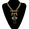N-5993 Fashion high quality silver gold plated charm crystal rhinestone multi layer tassel beads pendant necklaces for women jewelry