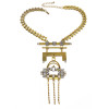 N-5993 Fashion high quality silver gold plated charm crystal rhinestone multi layer tassel beads pendant necklaces for women jewelry
