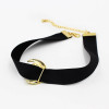 N-5996 Unique European Fashion Sexy Leather Chokers Necklace Moon Shape Pearl Pendant Necklace for Women Jewelry