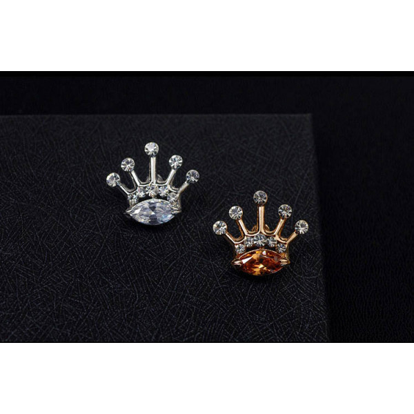 P-0227 Fashion Unique Charm Rhinestones Silver & Gold  Plated  Crown Shape Brooch Buckle For Women Men  Accessories