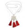 N-5999  2016 Hot Sell Fashion Silver Long Necklaces Pendants Tassel Sweater Women Necklace All Match Necklace Jewelry