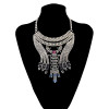 N-6008  European style luxury brand full rhinestone crystal flower vintage statement necklace vintage maxi colar fashion women jewelry