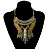 N-6008  European style luxury brand full rhinestone crystal flower vintage statement necklace vintage maxi colar fashion women jewelry