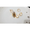 R-1308 Punk Style Gold Metal Hollow out Flower Ring Knuckle Ring for Women