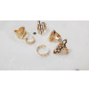 R-1308 Punk Style Gold Metal Hollow out Flower Ring Knuckle Ring for Women