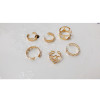 R-1308 Punk Style Gold Metal Hollow out Flower Ring Knuckle Ring for Women