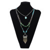 N-6017 New Fashion Silver Plated Multilayer Chain Necklace Metal Leaf Pendant Necklaces for Women Jewelry