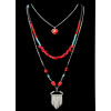 N-6017 New Fashion Silver Plated Multilayer Chain Necklace Metal Leaf Pendant Necklaces for Women Jewelry
