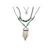 N-6017 New Fashion Silver Plated Multilayer Chain Necklace Metal Leaf Pendant Necklaces for Women Jewelry
