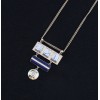 N-6014 New Fashion Jewelry Chain Link Turquoise Pendant Necklace Simple Design Jewelry for Women Girl Nice Gift