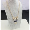 N-6014 New Fashion Jewelry Chain Link Turquoise Pendant Necklace Simple Design Jewelry for Women Girl Nice Gift
