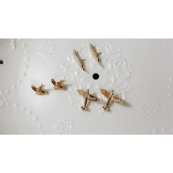 P-0222 Business Suit Use Plane Leaf Brooch 2 Pieces/Set Elegant Jewelry Accessories Decorative Clothes Jewelry Collar Pin Brooch