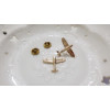 P-0222 Business Suit Use Plane Leaf Brooch 2 Pieces/Set Elegant Jewelry Accessories Decorative Clothes Jewelry Collar Pin Brooch