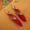 E-3682  Vintage Bronze Feather Earrings for Women New Charming Ethnic Jewelry Dangle Earrings