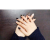R-1312  Fashion luxury rhinestone  carved "KISEE ME" pattern double silver chain midi ring for wedding party crystal jewelry