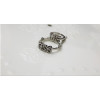 R-1312  Fashion luxury rhinestone  carved "KISEE ME" pattern double silver chain midi ring for wedding party crystal jewelry