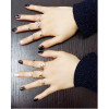 R-1314   5pcs/set fashion finger ring gold silver plated charm rhinestone heart and flower shape knuckle rings for women jewelry