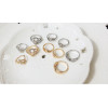 R-1314   5pcs/set fashion finger ring gold silver plated charm rhinestone heart and flower shape knuckle rings for women jewelry