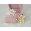 R-1315  New Fashion Gold Plated 3 Colors White Pink Black Charm Rhinestone Butterfly Scarf Buckle Brooch Women Accessories