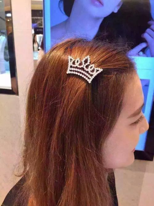 F-0297 New Women Lady Girl Fashion Exquisite Silver Plated Full Crystal Rhinestone Crown Sweet Hairpin Hair Clip
