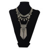 N-6029 Bohemia Style Vintage Silver Plated Alloy Multilayer Chains Rhinestone Tassel Chains Pendant Necklace Women Necklace
