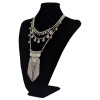 N-6029 Bohemia Style Vintage Silver Plated Alloy Multilayer Chains Rhinestone Tassel Chains Pendant Necklace Women Necklace
