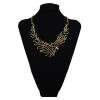 N-6039  2016 Newest Tree Branch Shape Black Resin Bead Vintage Gold/Silver Plated Chain Statement Choker Necklaces Women Jewelry
