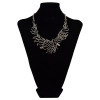 N-6039  2016 Newest Tree Branch Shape Black Resin Bead Vintage Gold/Silver Plated Chain Statement Choker Necklaces Women Jewelry