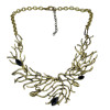 N-6039  2016 Newest Tree Branch Shape Black Resin Bead Vintage Gold/Silver Plated Chain Statement Choker Necklaces Women Jewelry