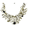 N-6039  2016 Newest Tree Branch Shape Black Resin Bead Vintage Gold/Silver Plated Chain Statement Choker Necklaces Women Jewelry