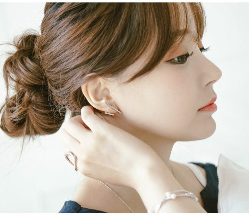 E-3688  Korea Style Silver/Gold Cute Lovely Ear Stud Earrings