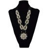 N-6043  European style red blue black ribbon & silk chain rainbow crystal leaves flower inlay false choker bib statement necklace fashion luxury jewelry