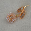 P-0309  2016 Nw Fashion Gold Plated Alloy White Beads Flower Leaves Rhinestone Females Collar Brooch Pin Jewelry