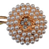 P-0309  2016 Nw Fashion Gold Plated Alloy White Beads Flower Leaves Rhinestone Females Collar Brooch Pin Jewelry