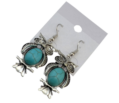 E-3690 Bohemian Fashion style silver plated punk tiny cute owl pendant hook dangle earrings