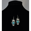 E-3690 Bohemian Fashion style silver plated punk tiny cute owl pendant hook dangle earrings