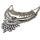 N-6056  Retro gold silver plated triangle rhinestone charm moon shape pendant necklace