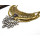 N-6056  Retro gold silver plated triangle rhinestone charm moon shape pendant necklace