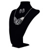 N-6060   E-3697 Punk style retro silver plated tiny bone hands pendant necklace set fashion jewelry