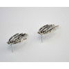 N-6060   E-3697 Punk style retro silver plated tiny bone hands pendant necklace set fashion jewelry