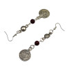 E-3696 bohemian style vintage silver plated alloy chunky necklaces colorful beads coin tassel pendant statement necklaces long hook dangle earrings jewelry sets