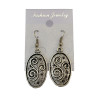 E-3702 Vintage boho silver plated oval shape ethnic dangling earrings for women