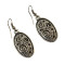 E-3702 Vintage boho silver plated oval shape ethnic dangling earrings for women